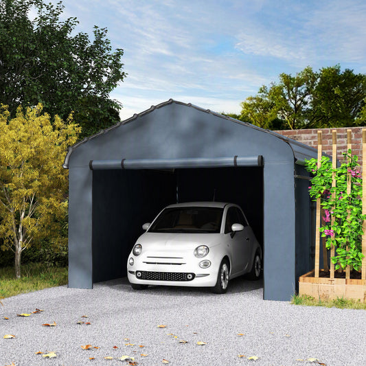 Heavy duty metal carport with removable sidewalls