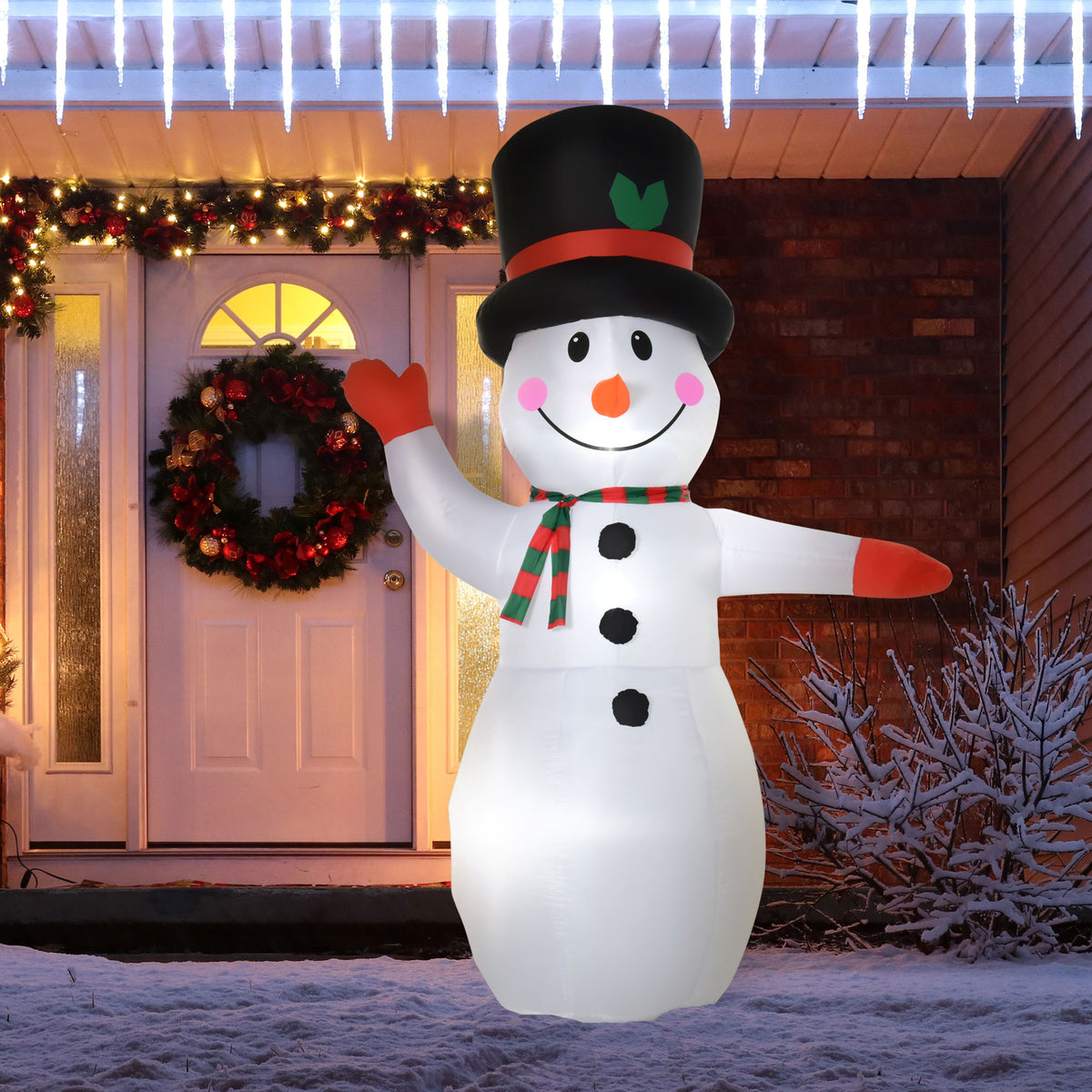 Muñeco de nieve hinchable luminoso 2,4 m
