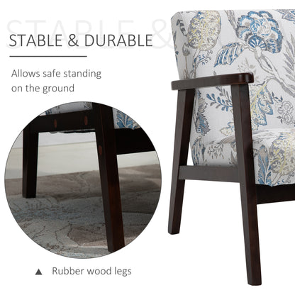 Accent Chair Mid-Century Modern Retro Fabric with Armrests