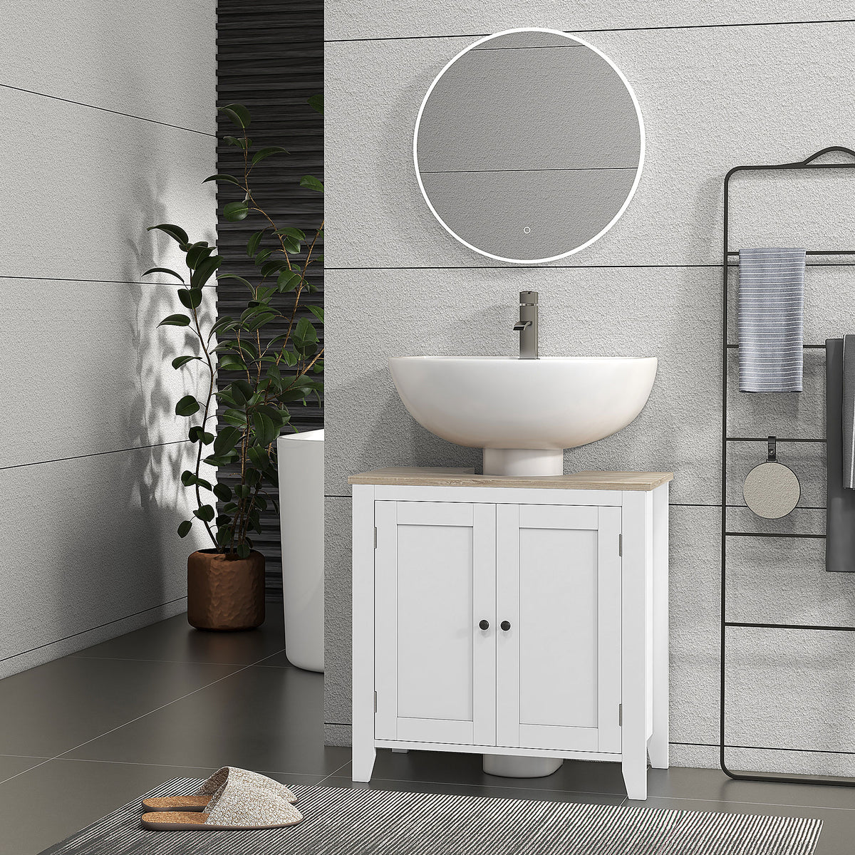 Bathroom sink vanity cabinet in wood