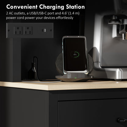 Kitchen pantry cabinet with charging station 26 L