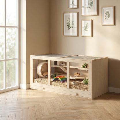 Wooden hamster cage
