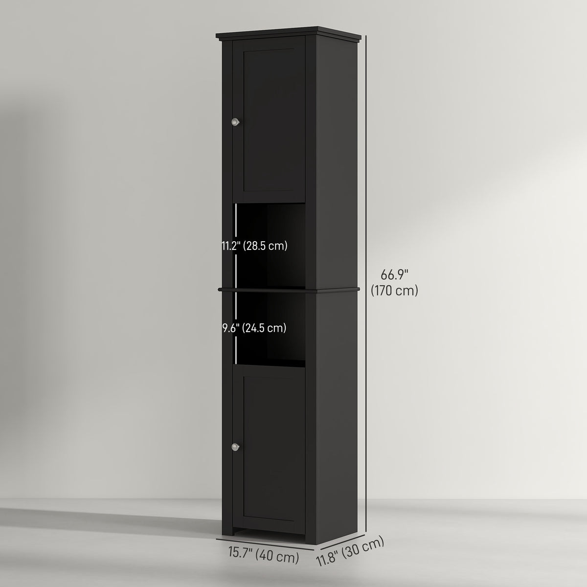 Tall freestanding bathroom storage cabinet