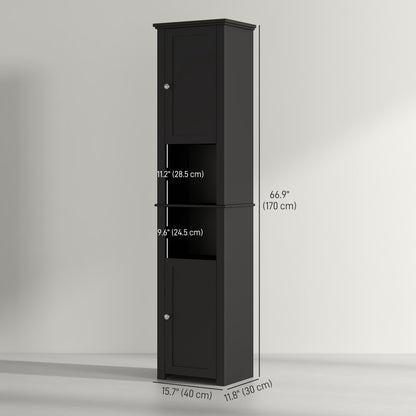 Tall freestanding bathroom storage cabinet