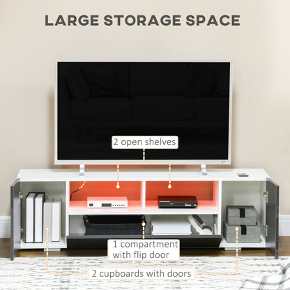 TV Stand with LED Lights and Storage