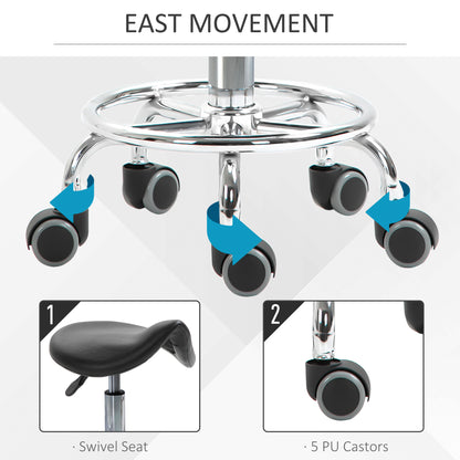 Taburete de silla ergonómico ajustable de cuero sintético