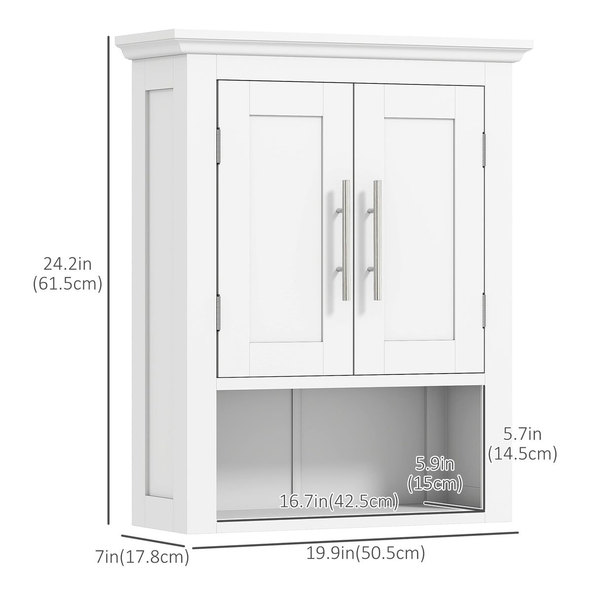Bathroom Wall Cabinet with Adjustable Shelves