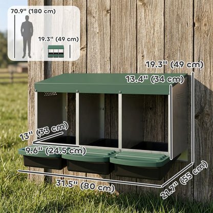 Chicken nesting box in fir wood