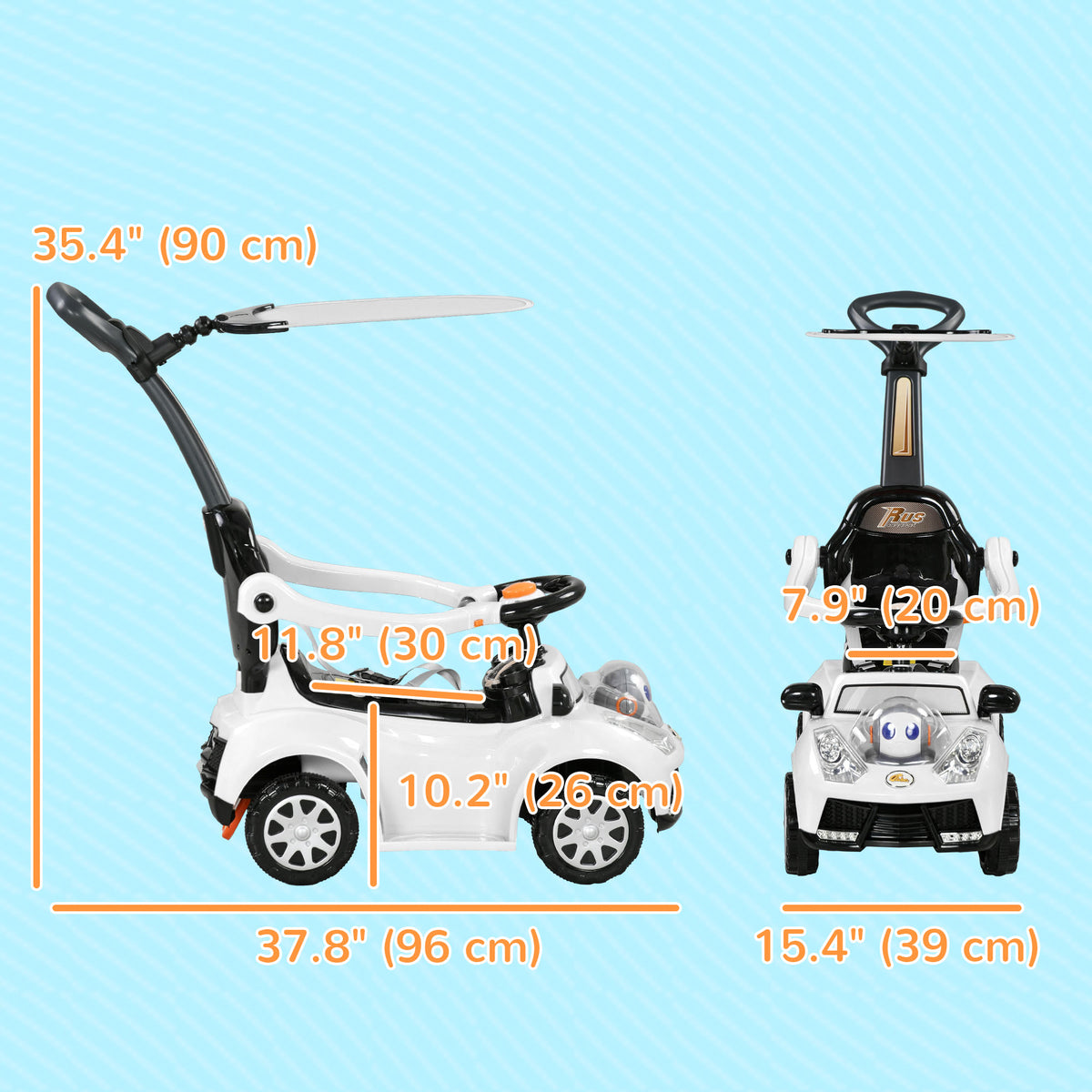 3 in 1 Kids Push Car Ride On
