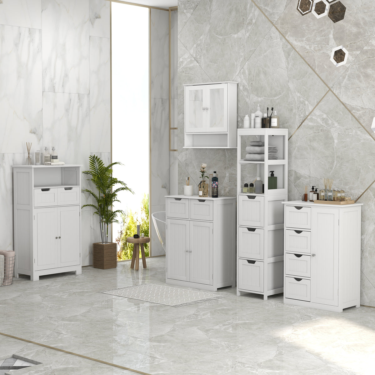 Mueble de almacenamiento para baño de dos cajones
