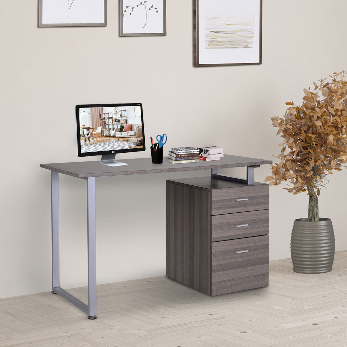Computer Desk Removable Drawers 47 inches