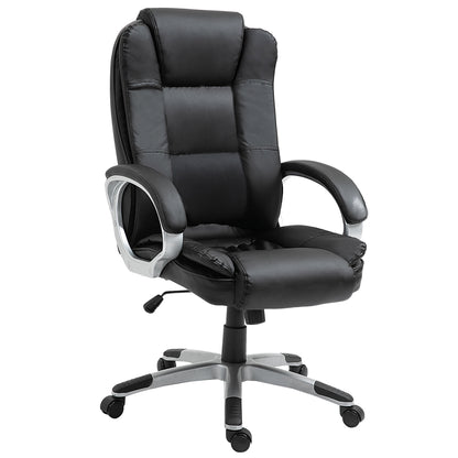 Silla de oficina ejecutiva giratoria de cuero sintético con respaldo alto