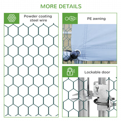 Chicken Coop Run Outdoor with Cover 3.0 x 4.0 x 2.0 m