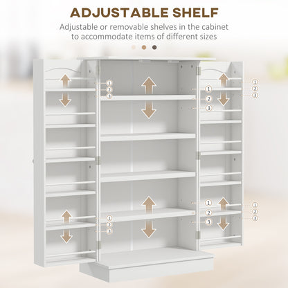 Kitchen Pantry Cabinet 5-Tier Shelves and 12 Spice Racks