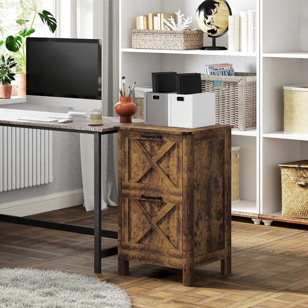 Vertical Filing Cabinet with 2 Drawers
