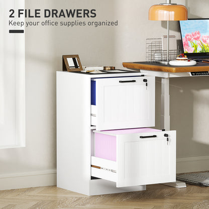 2-Drawer Locking Filing Cabinet for A4 and Letter Files