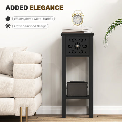Nightstands with drawer and open shelf set of 2