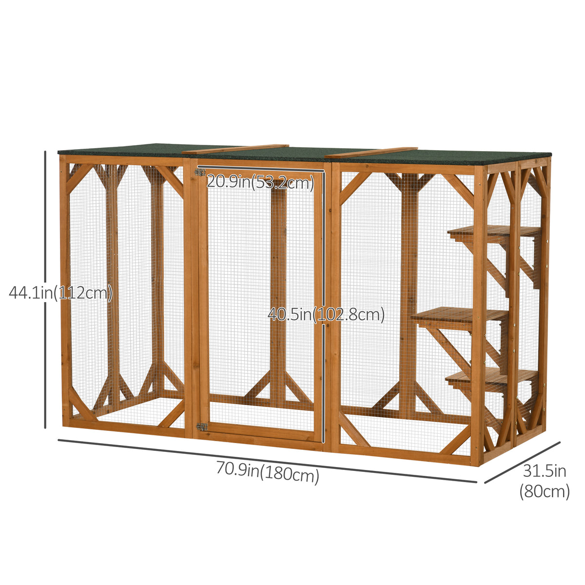 Recinto exterior para gatos de varios niveles de 180 cm