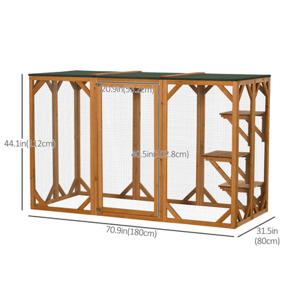 Recinto exterior para gatos de varios niveles de 180 cm