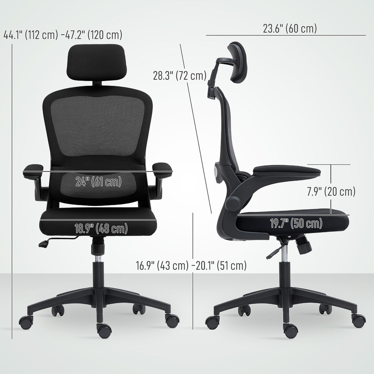 Ergonomic office chair high back rotatable headrest