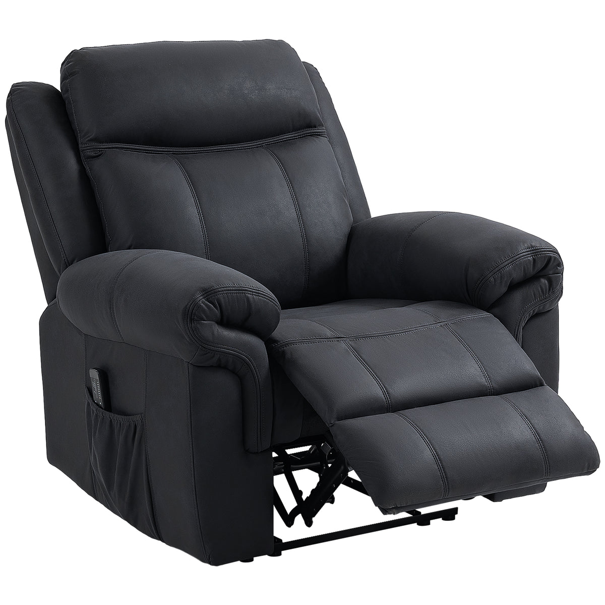 Manual Recliner Chair with Vibration Massage and Side Pockets