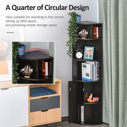 5-Tier Corner Bookshelf Storage Unit