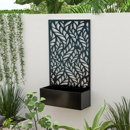 Outdoor Privacy Screen with Raised Garden Bed Planter