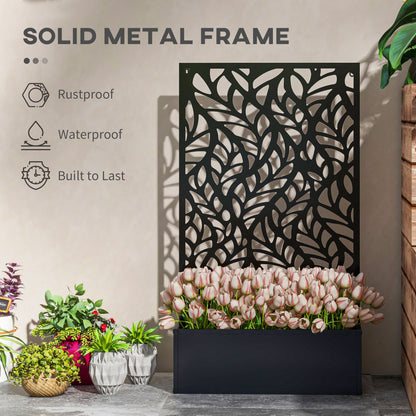 Outdoor Privacy Screen with Raised Garden Bed Planter
