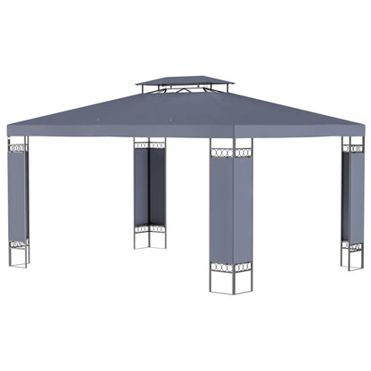 3x4m Grey Double-Roof Outdoor Gazebo