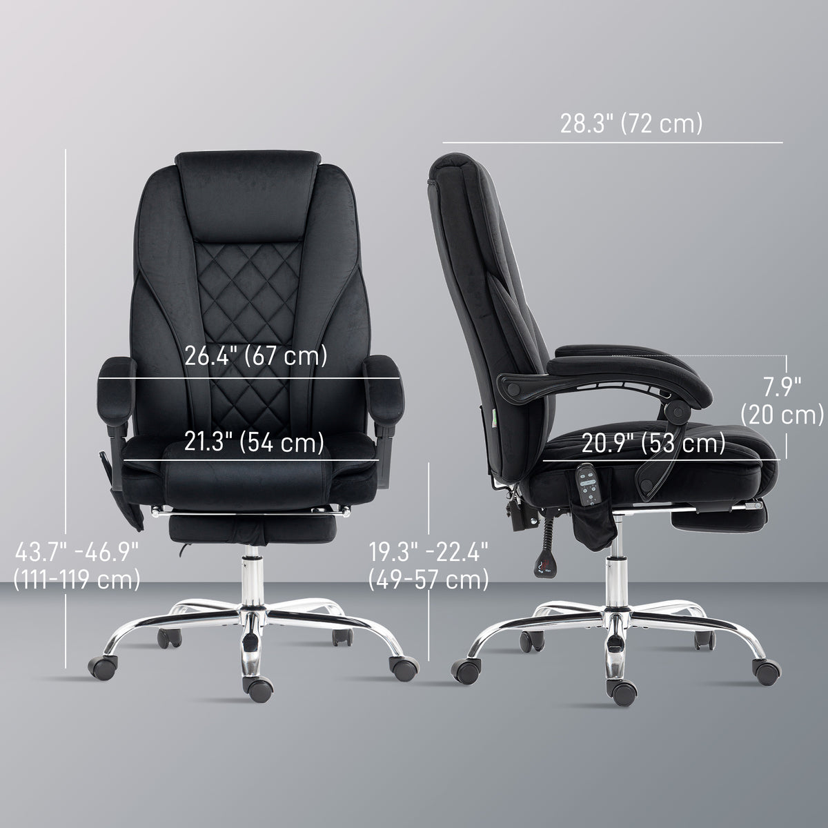 Silla de oficina de masaje reclinable con reposapiés ajustable