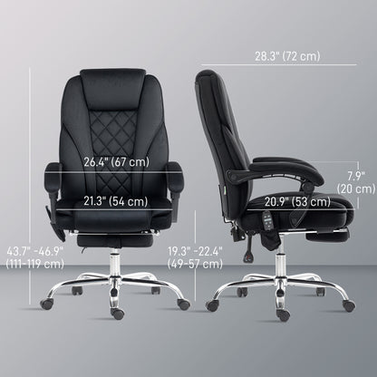 Silla de oficina de masaje reclinable con reposapiés ajustable