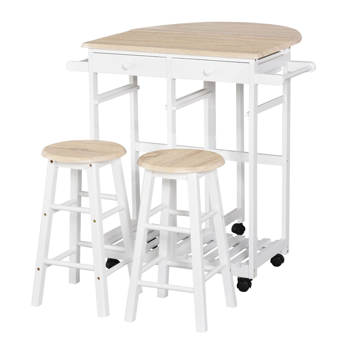 Drop leaf kitchen trolley — Set of 3