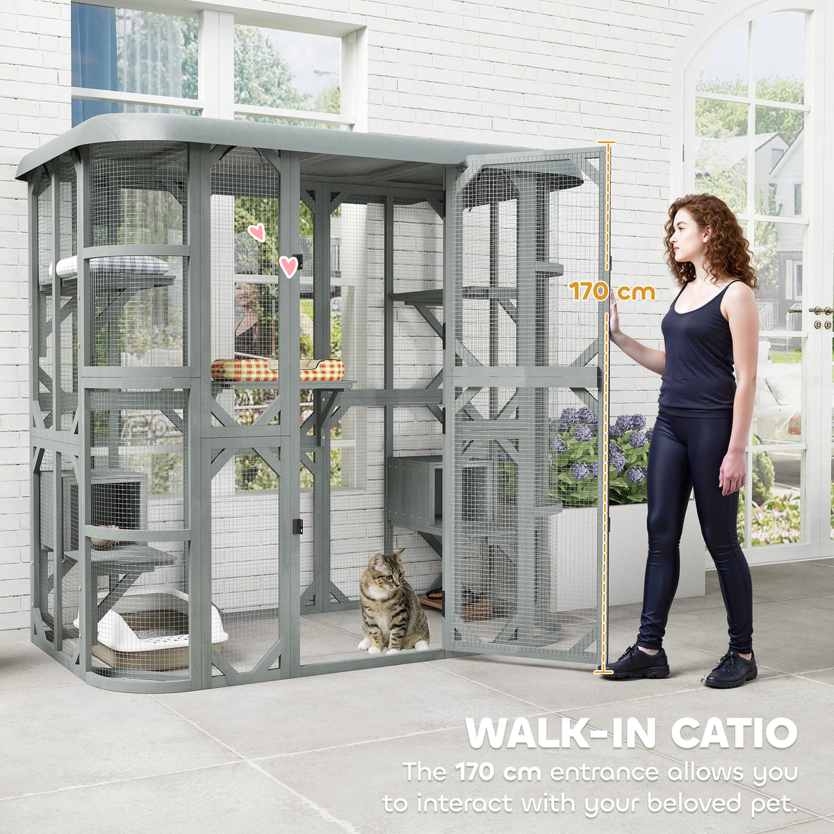Wooden Multi-Level Outdoor Cat Enclosure