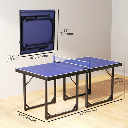 Compact Folding Ping-Pong Table Multi-Use 6x3ft
