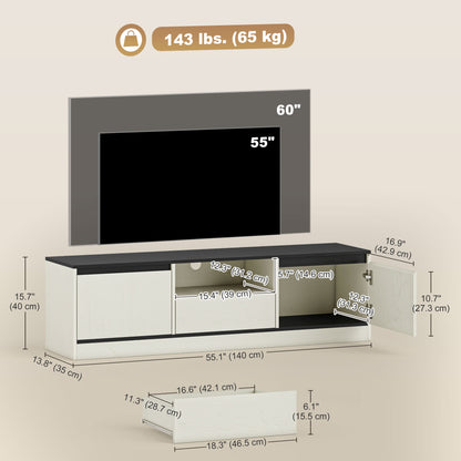 Modern TV stand with storage and cable management
