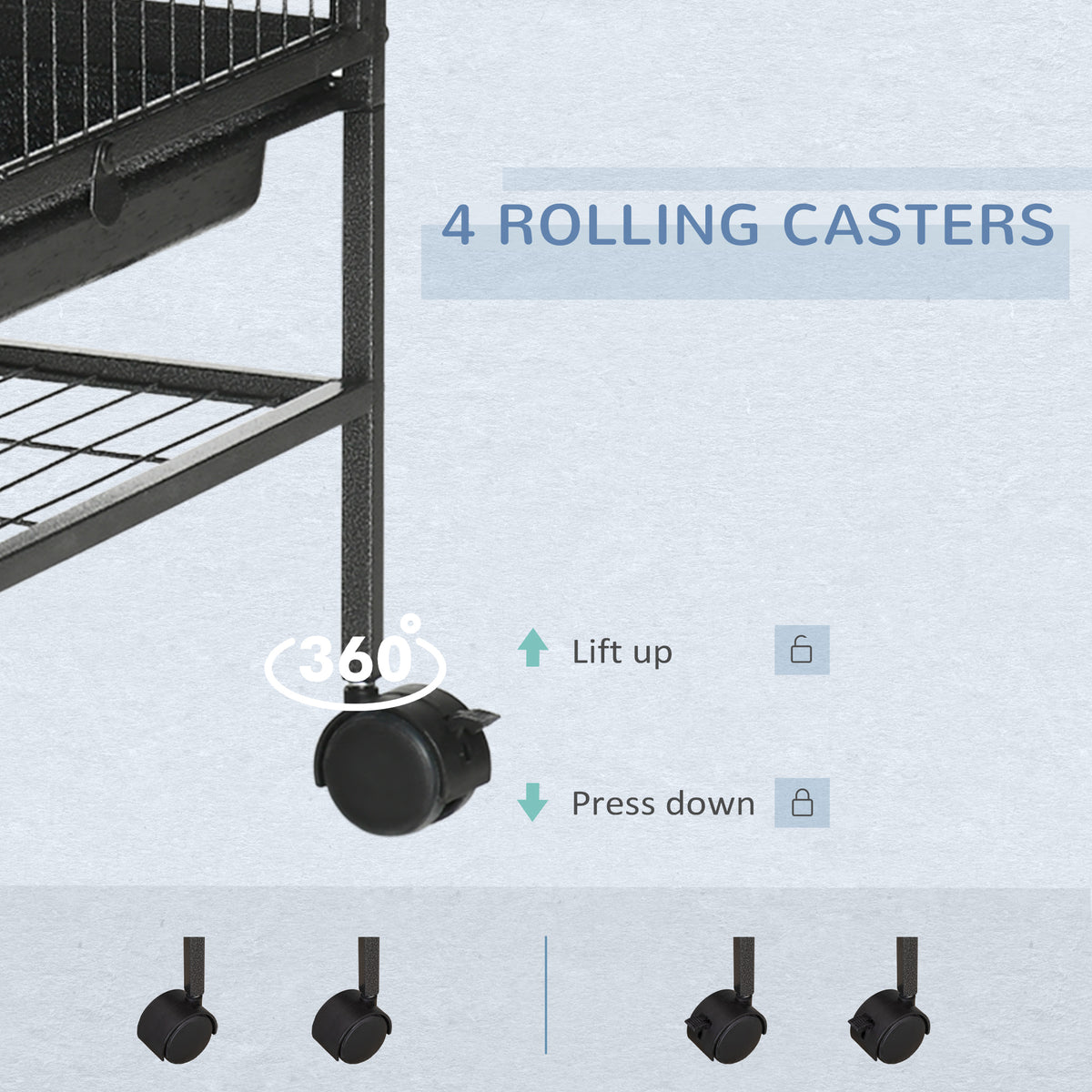 3-Tier Small Animal Cage with Wheels