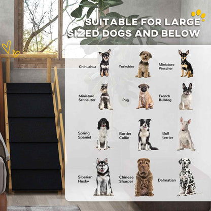 Escalera ajustable para perros de madera de pino