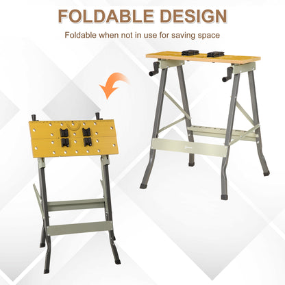 Foldable Work Bench 100 kg Capacity with 4 Adjustable Clamps