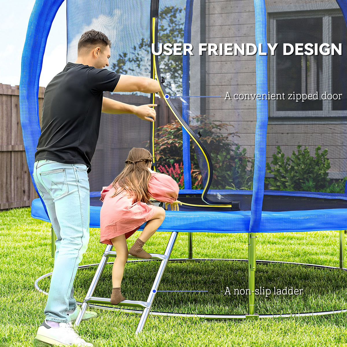 Outdoor Certified Trampoline with Enclosure Net