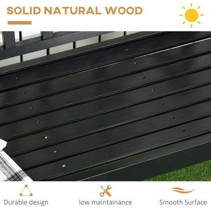 Wooden Garden Bench 3-Person — Diamond Pattern