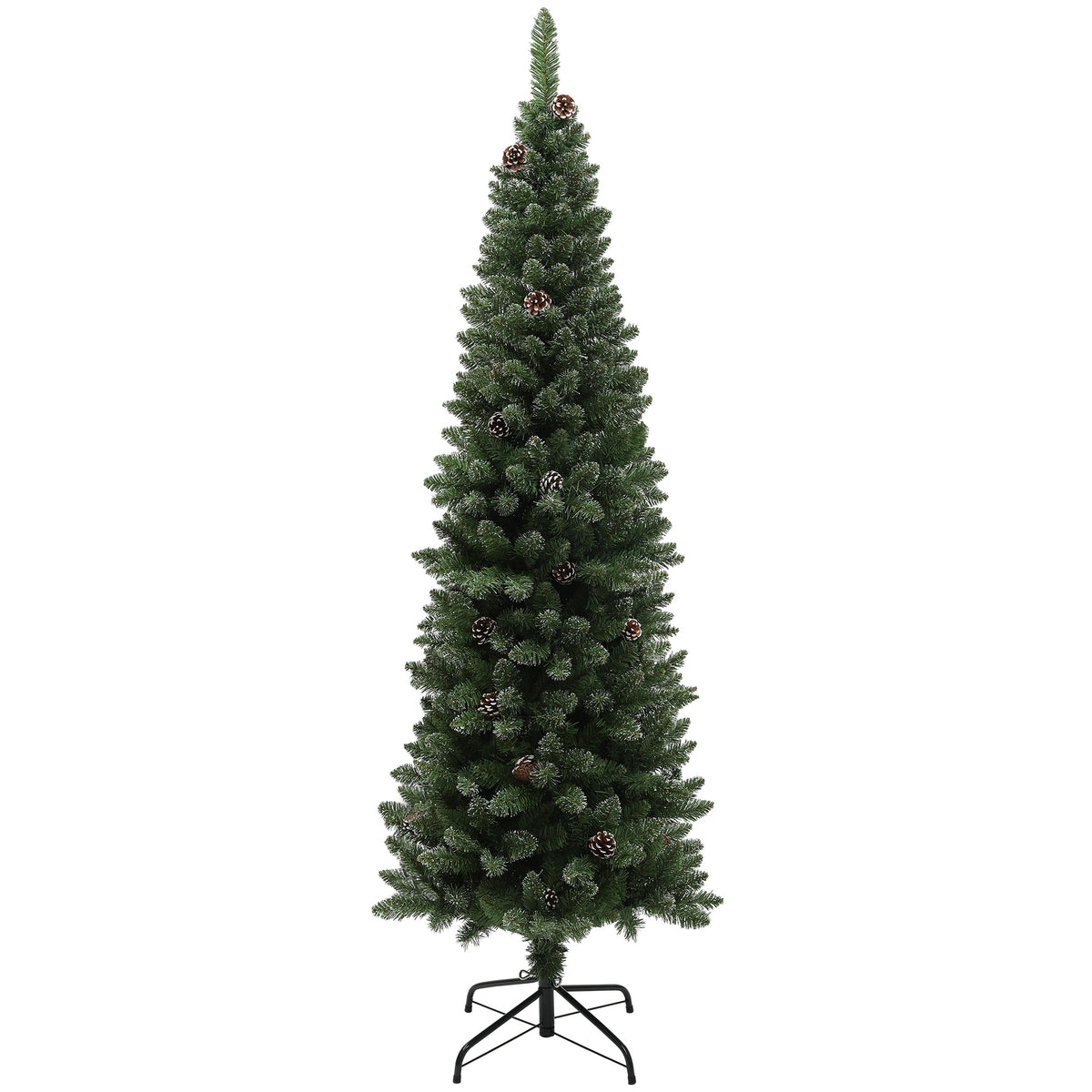 180 cm Artificial Pencil Christmas Tree with Pinecones