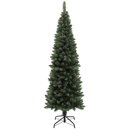 180 cm Artificial Pencil Christmas Tree with Pinecones