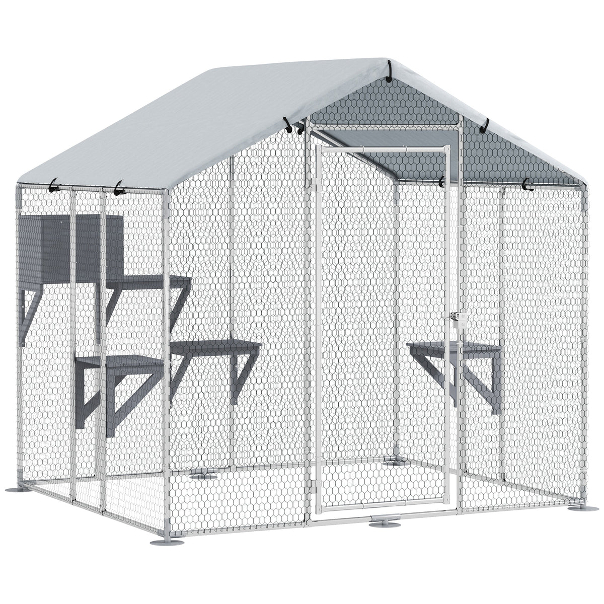 Reja exterior para gatos de metal impermeable