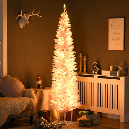 Pre-Lit Slim Pencil Artificial Christmas Tree 6 ft