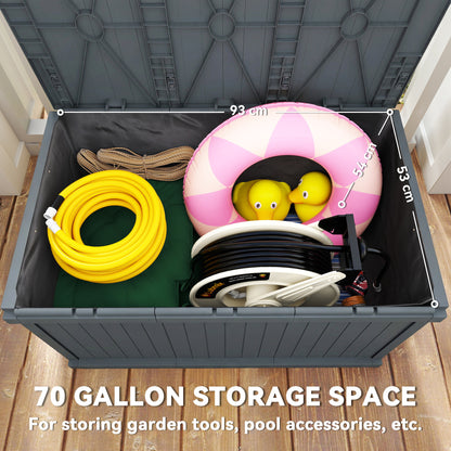 Outdoor waterproof deck storage box 265 L