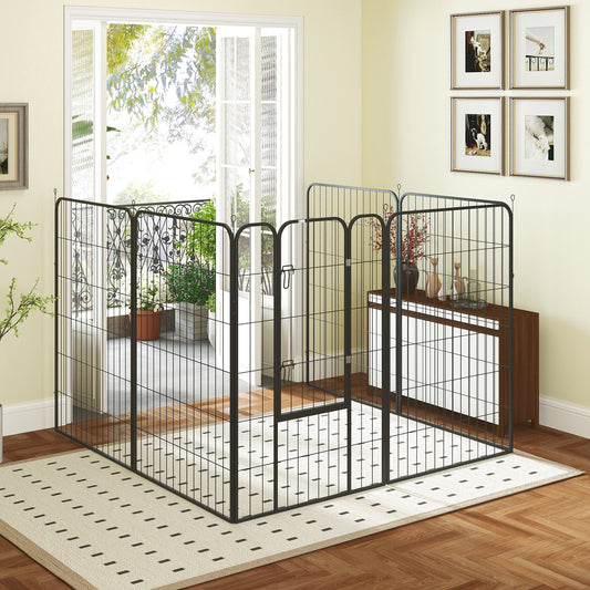 Parque para perros de 8 paneles plegable robusto de acero