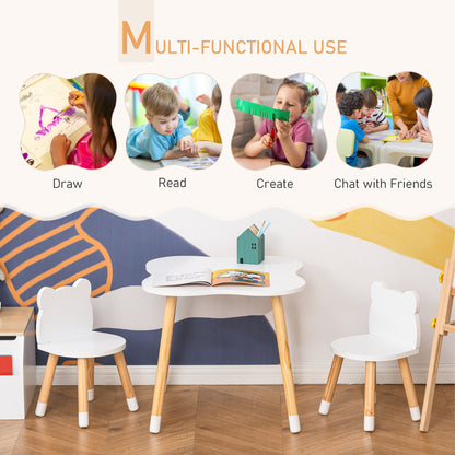 Conjunto de mesa y sillas para niños con diseño de osos — Lote de 3