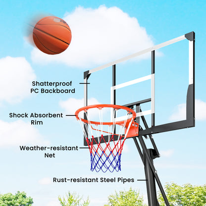 Adjustable Basketball Hoop 8–10 ft with 47" Backboard