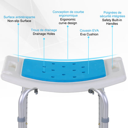 Height Adjustable Shower Chair — Aluminum