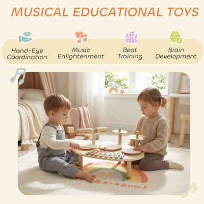 4-in-1 Toddler Wood Music Station